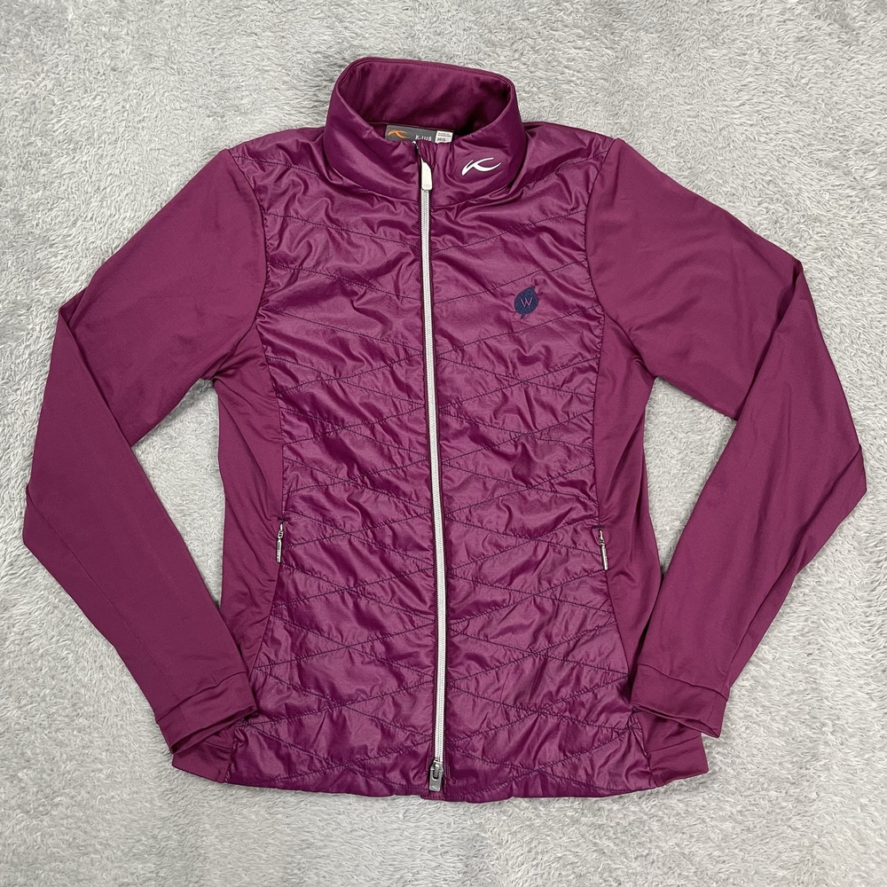KJUS Retention Jacket Womens S Purple Insulated Windbreaker Golf Zip Softshell